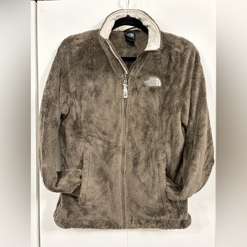 THE NORTH FACE Women’s Sz M Osito Taupe Brown Plush Full-Zip Jacket